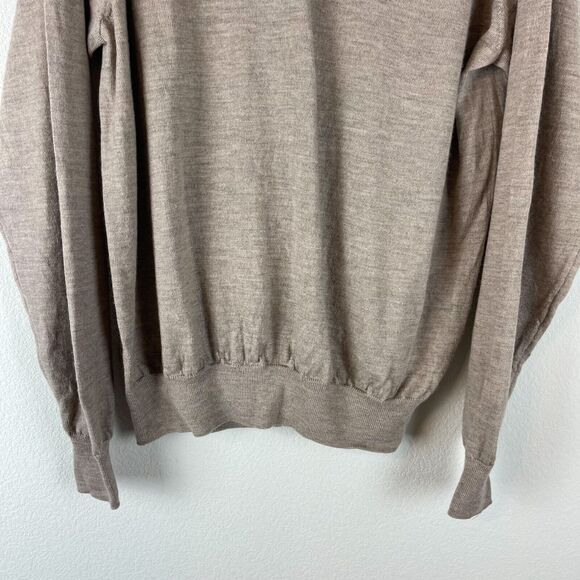 Peter Millar Merino Wool Sweater Mens XXL Beige V Neck Pullover Logo Golf - Picture 3 of 15